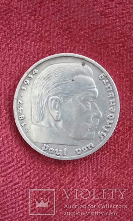 Германія 5 марок 1938 рік (Е), фото №3