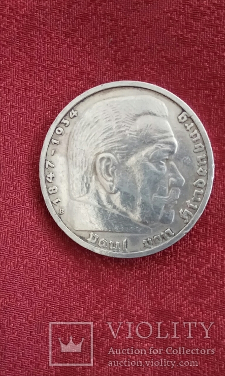 Германія 5 марок 1939 рік (В), фото №3