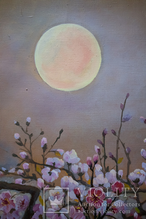Цветы Сакуры в лунный вечер. 190х85 см.(масло) Ю. Смаль, фото №12