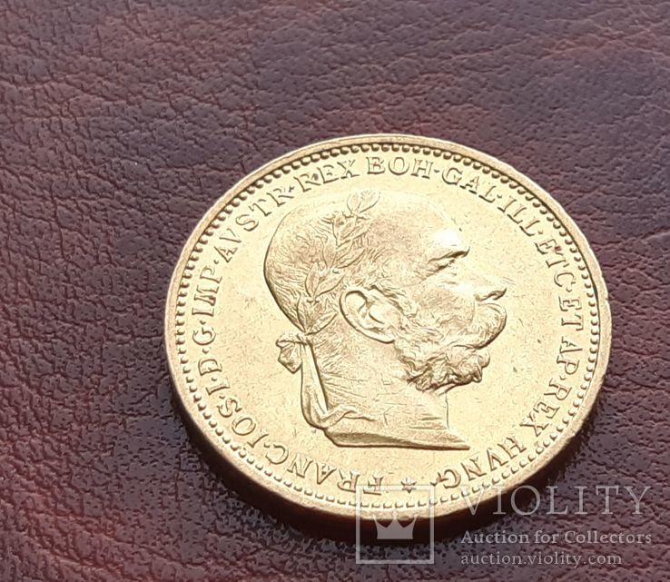 Золото. 20 крон 1894 г. Австрия Франц Иосиф I, фото №3