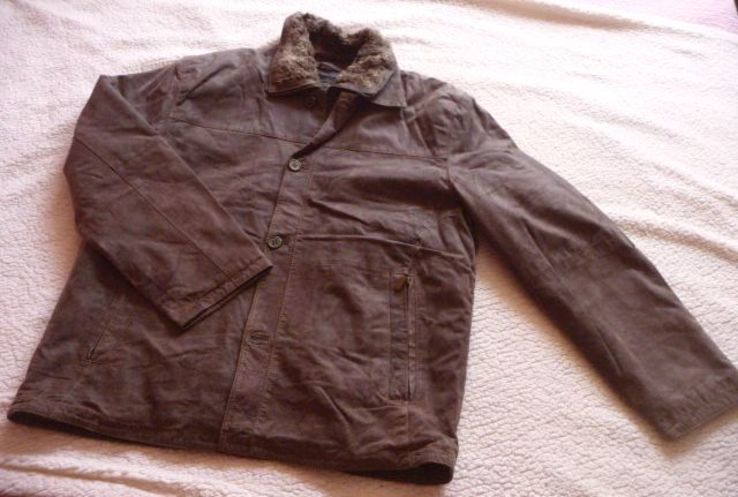 Утеплённая кожаная мужская куртка JC Collection. Лот 603, фото №3