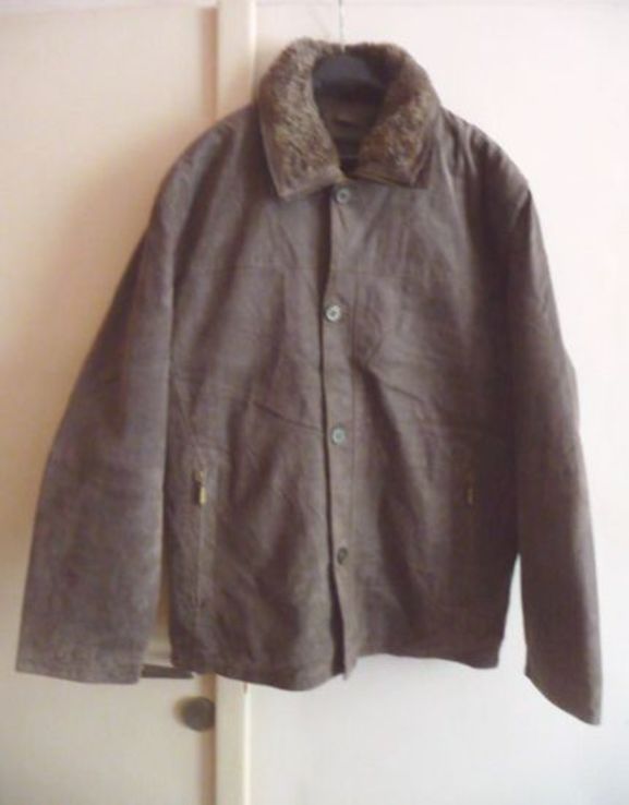 Утеплённая кожаная мужская куртка JC Collection. Лот 603, фото №7