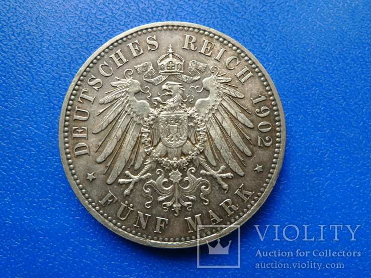  5 марок. 1902 год. Саксония., фото №6