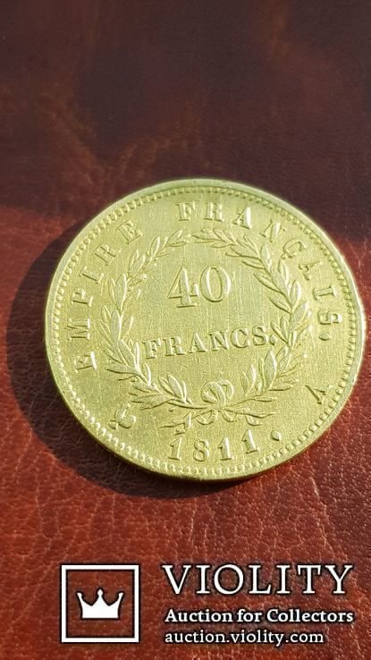 Золото. 40 франков 1811 г. Наполеон Бонапарт., фото №2
