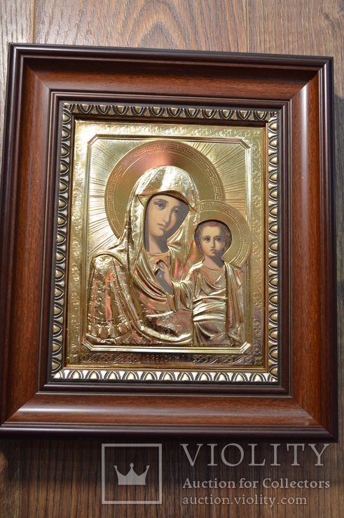 Казанская Икона Божьей Матери ( золочение), фото №5