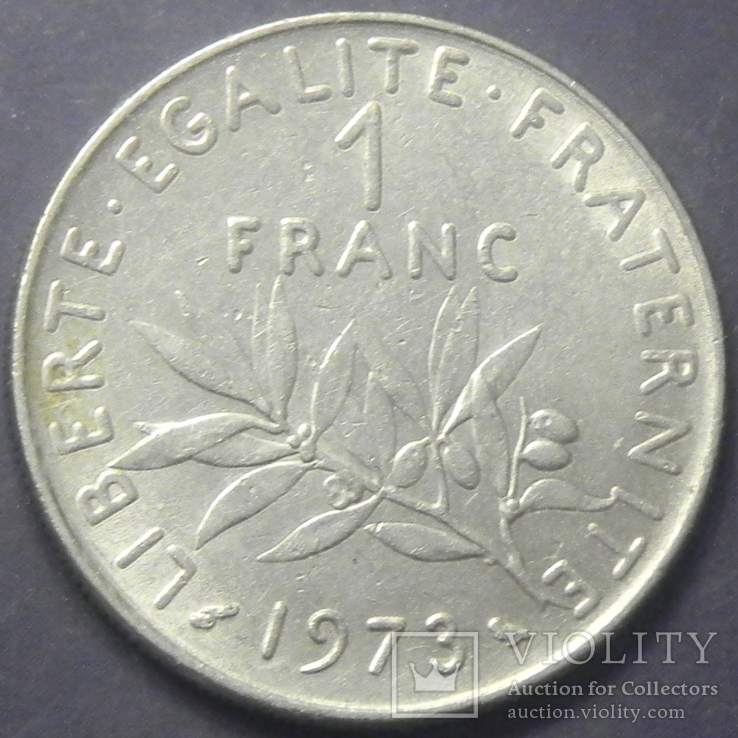 1 франк Франція 1973, фото №2