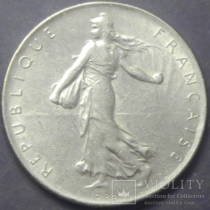 1 франк Франція 1973, фото №3