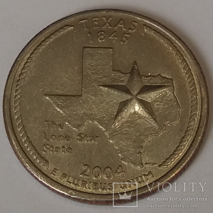 США ¼ долара, 2004 Квотер штату Техас, фото №2