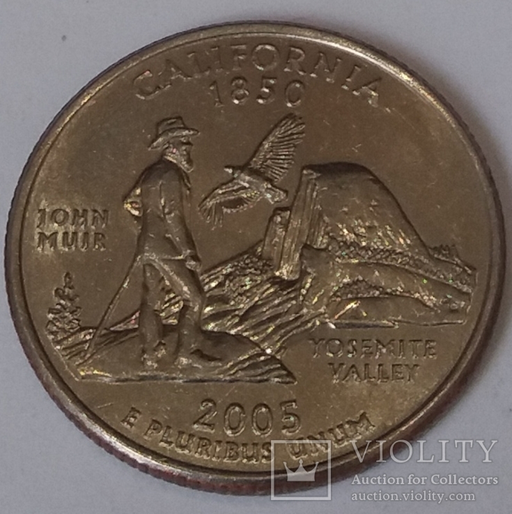США ¼ долара, 2005 Квотер штату Каліфорнія, фото №2
