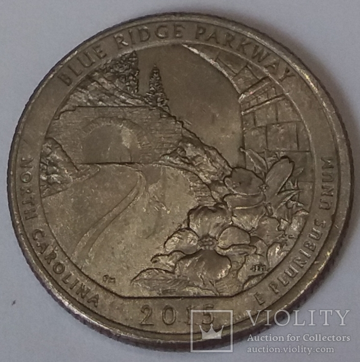 США ¼ долара, 2015 Дорога Блу Рідж, фото №2