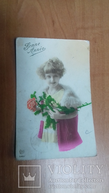 Открытка Бельгия. 1928 г. Девочка. Дети. Цветы
