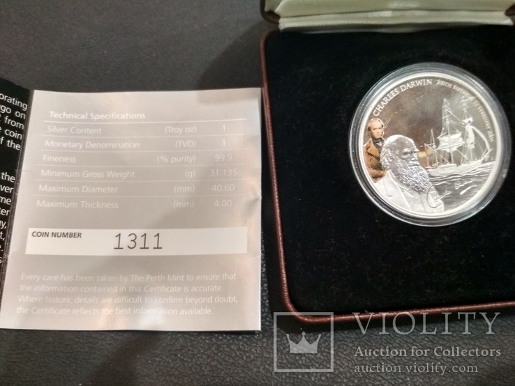 Корабль Парусник 1 доллар 2009 Тувалу серебро сертификат футляр упаковка, фото №6