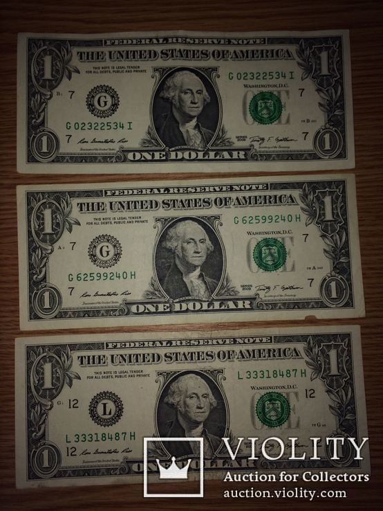 1 доллар США - 3 шт. / dollar USA, фото №3