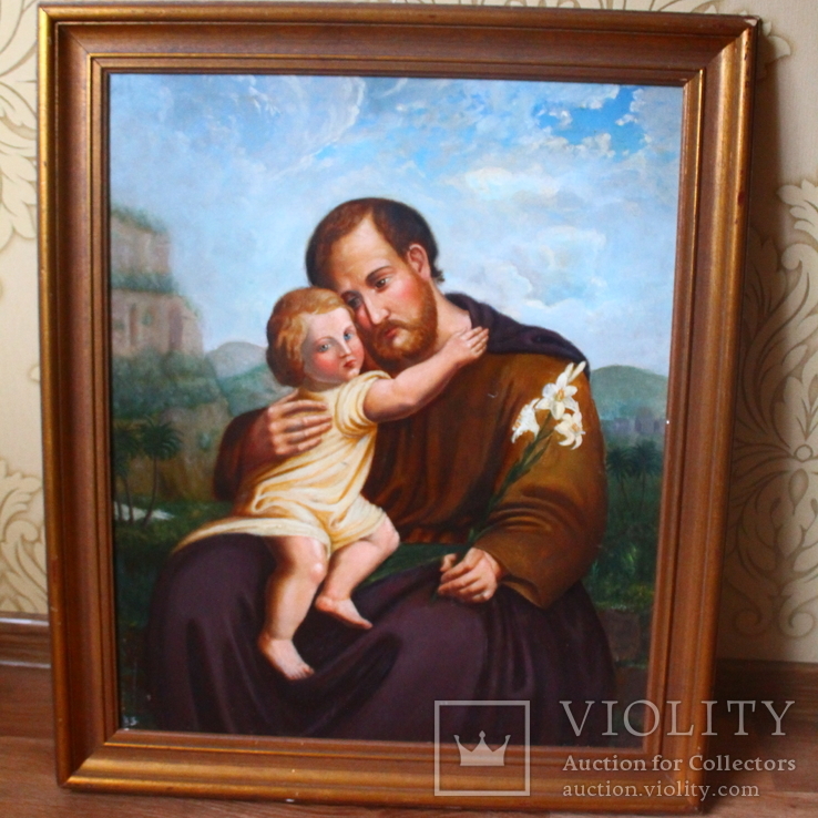 Картина  "Святой Праведный Иосиф с ребенком", фото №2