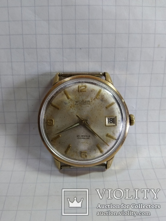 MOSER 2452, avtomatic. 26 jewels. in cablok. 60-е годы., фото №2