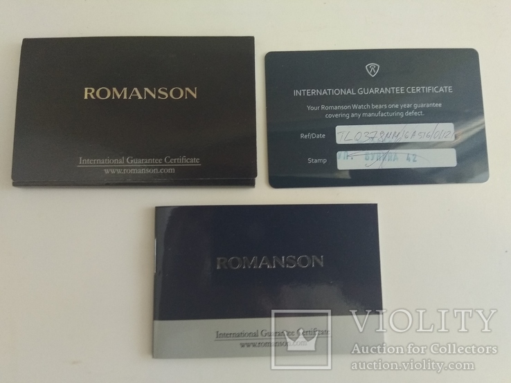 Паспорт для часов Romanson