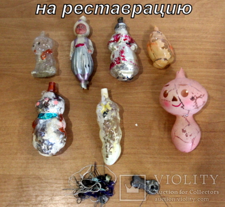 Лот ёлочных игрушек СССР на реставрацию ( есть Кокованя)