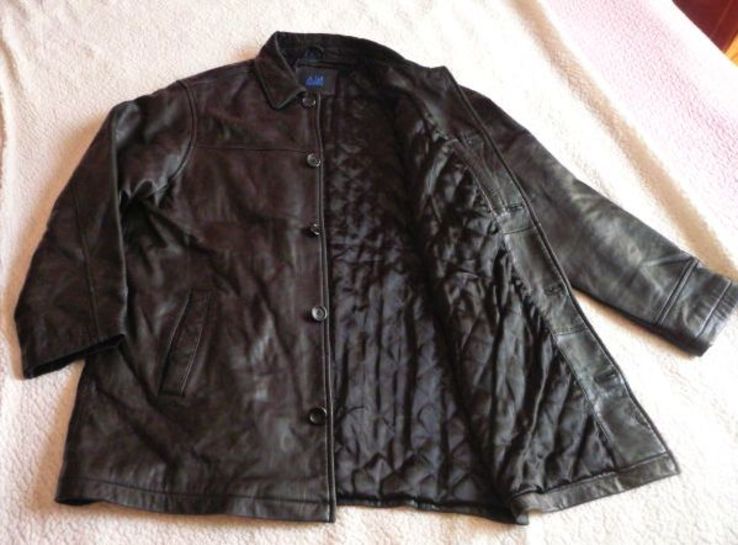 Большая классическая кожаная мужская куртка AM Studio. Лот 608, фото №6