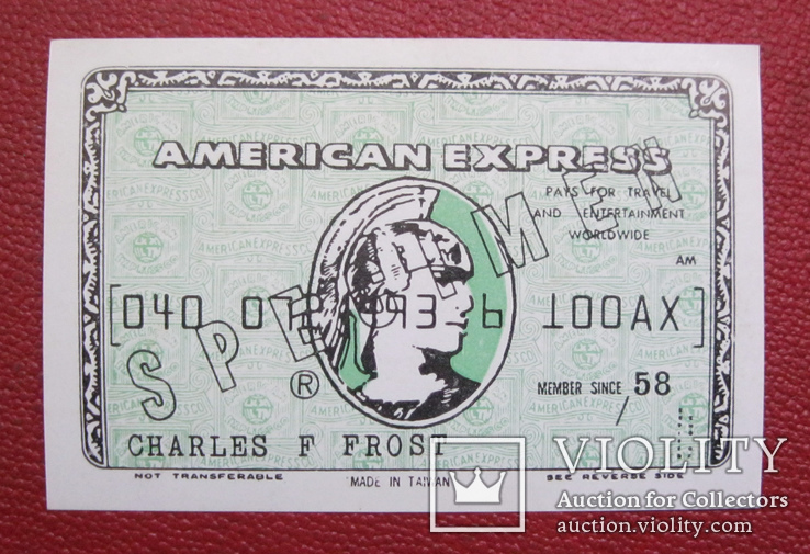 Чек American Express образец UNC, фото №2