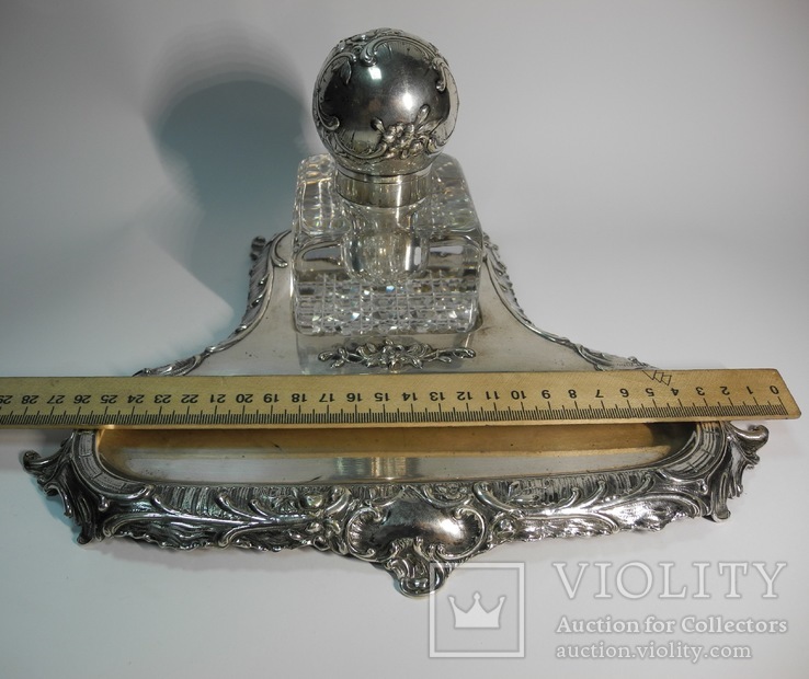 Старинный серебряный письменный прибор ( Серебро 800 пр ), фото №11