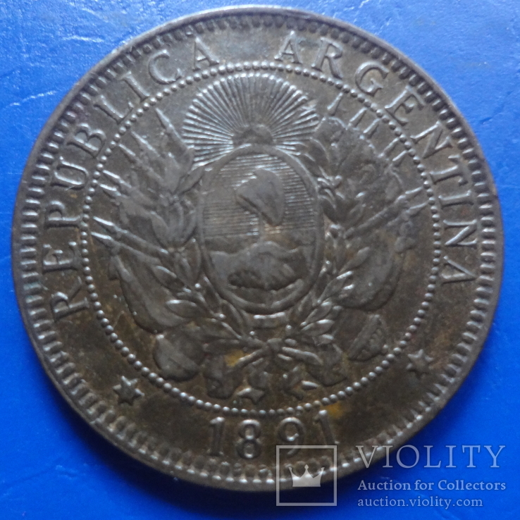 10 центавос 1891 Аргентина     (,8.3.7)~, фото №2