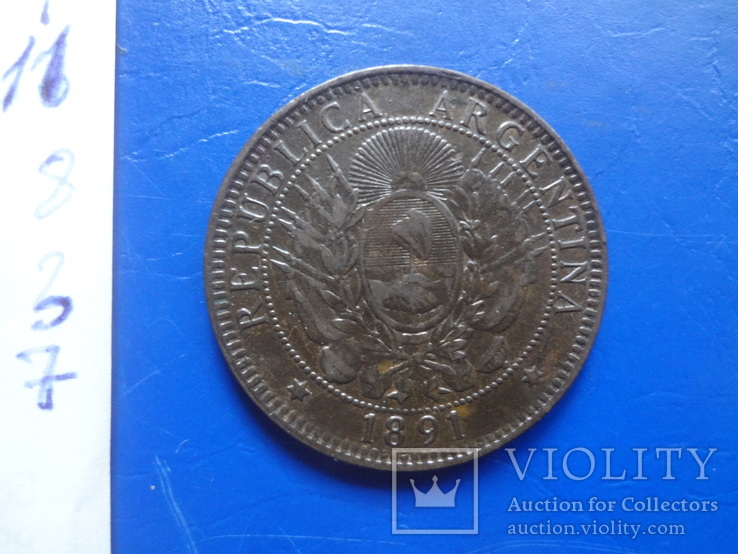 10 центавос 1891 Аргентина     (,8.3.7)~, фото №4