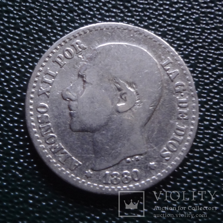 50 центов 1880  Испания  серебро   (,10.1.43)~