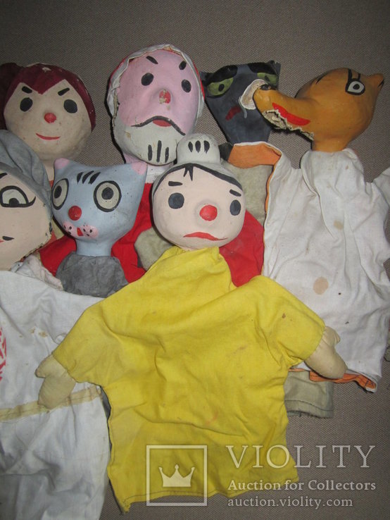 Старинные перчаточные куклы кукольный театр 13шт опилки СССР, фото №10