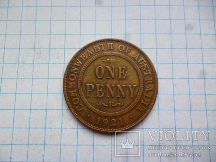 One Penny 1921 Australia, фото №2