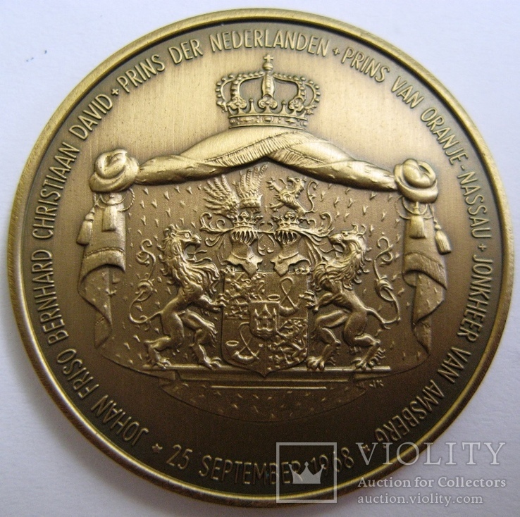 Нидерланды, медаль "25 сентября 1968 г. - рождение принца Йохана Фризо Бернарда"