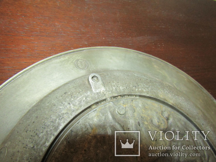 Настенная тарелка олово барельеф  Охота Германия, фото №8
