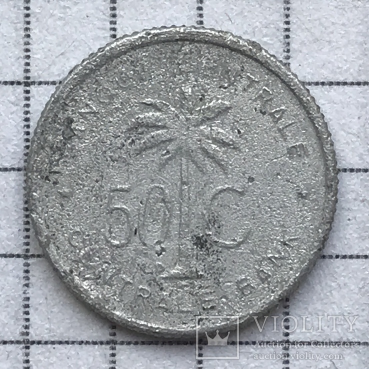 Руанда-Урунди, 50 центов 1955 года, фото №2