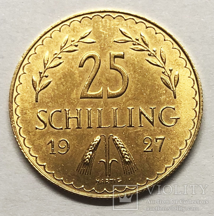 25 шиллингов 1927 года. Австрия. UNC.