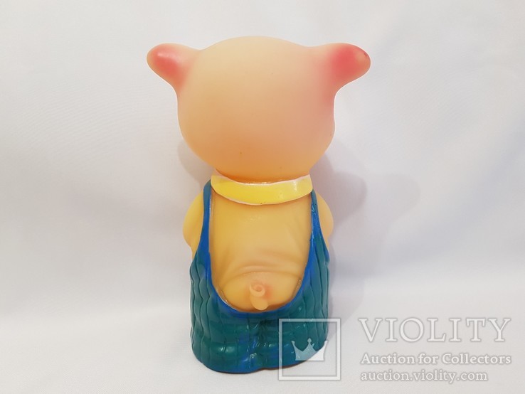Резиновая игрушка времён СССР .  свинка поросёнок совпластитал  20 см., фото №3