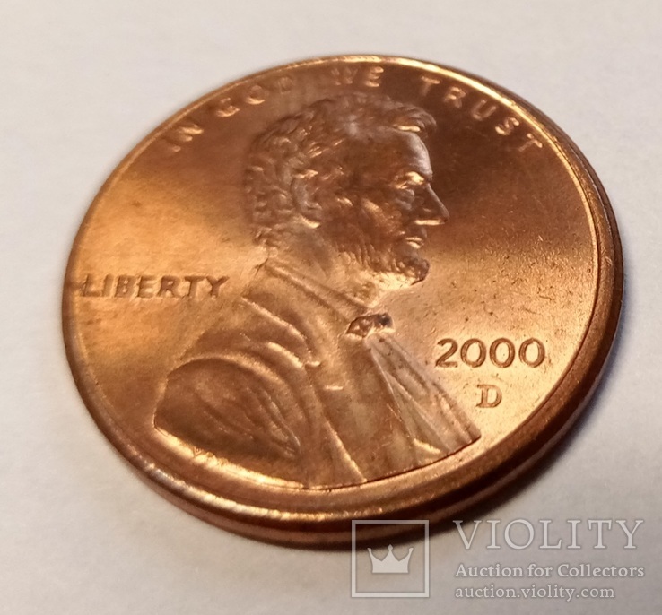 1 цент США 2000 (D), фото №3