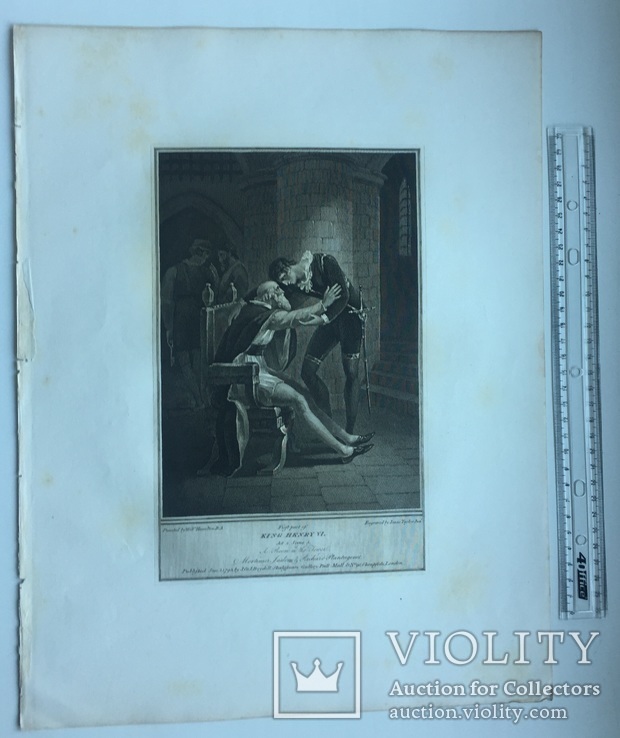 Старинная гравюра. Шекспир. "Генрих VI, часть первая". 1803 год. (43 на 33 см.)., фото №7