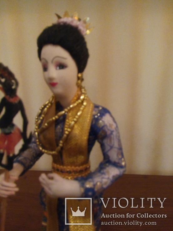 Кукла текстильная "Гейша с веером в виде негра"-32см., фото №9