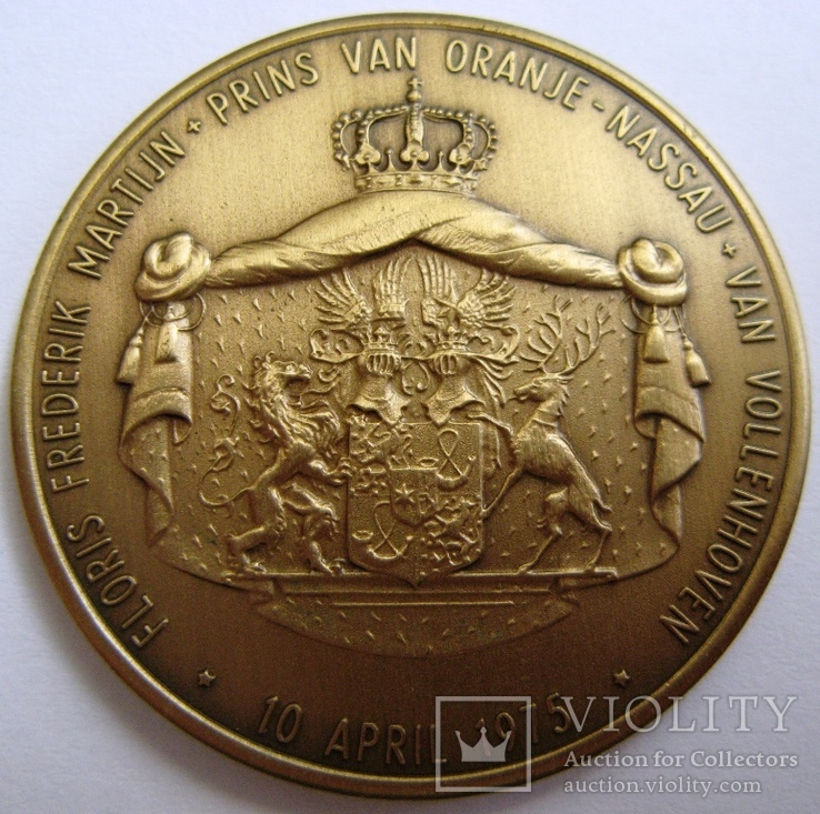 Нидерланды, медаль "10 апреля 1975 г. - рождение принца Фредерика Мартина"