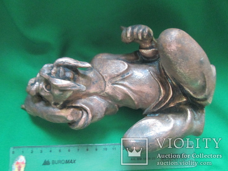 Старая статуэтка-казак-.медная.1 кг 350 грамм, фото №8