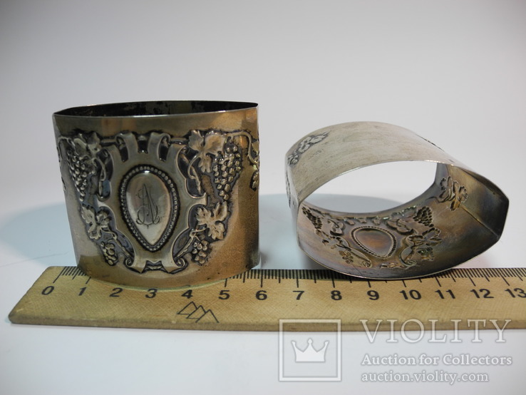  Две старинные Салфетницы ( серебро 800 пр , вес 45 гр ), фото №8