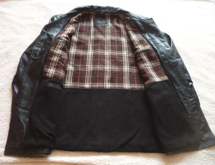 Большая утеплённая кожаная мужская куртка JC Collection. Лот 611, фото №3