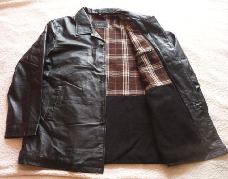 Большая утеплённая кожаная мужская куртка JC Collection. Лот 611, фото №4