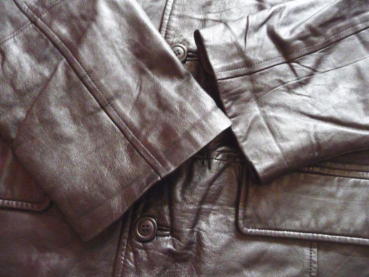 Большая кожаная мужская куртка AMICI. Лот 613, фото №7