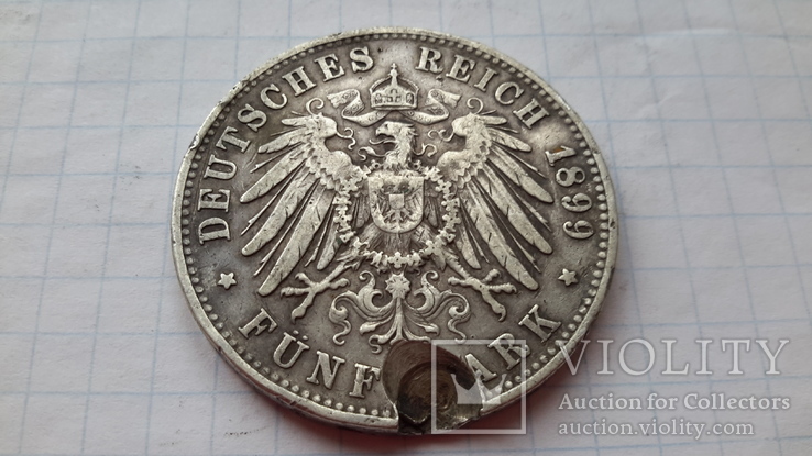 5 марок 1899 г.,Вюртенберг., фото №6