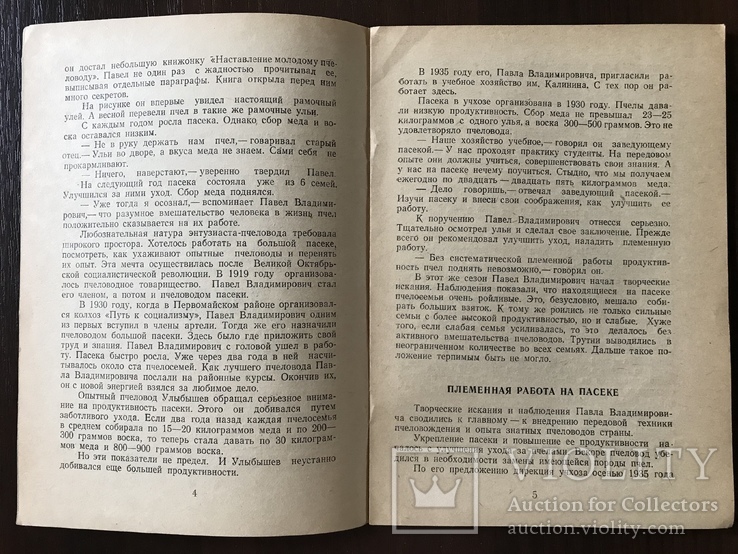 1952 Пчеловодство От каждой пчелосемьи 85 кг мёда, фото №4