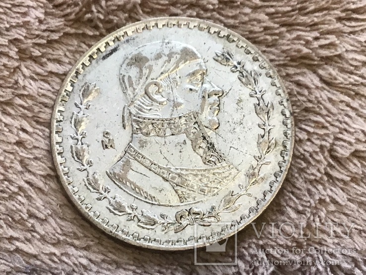 1 песо. Мексика серебро 1962 г., фото №2