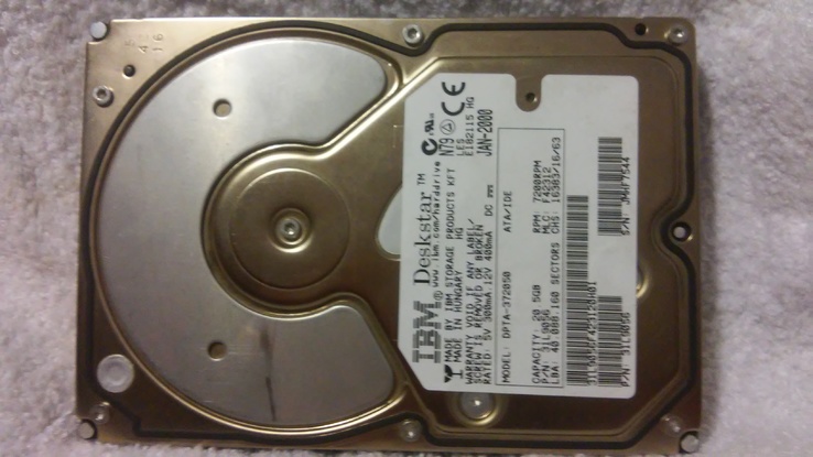 Жесткий диск: IDE IBM DPTA-372050, 20.5 GB. Номер детали: 31L9056 MLC: F42312, фото №10