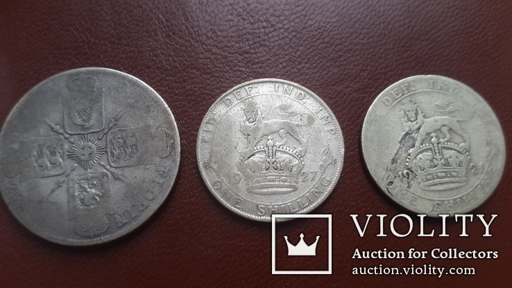 Три сербряные монеты Великобритании 1 флорин и2 шилинга+бонус, фото №11