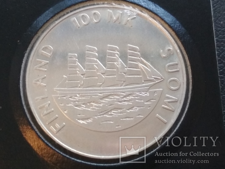 Корабль парусник Финляндия 1991 серебро, фото №4