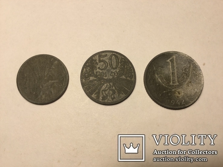 3 монеты Богемия и Моравия, фото №2